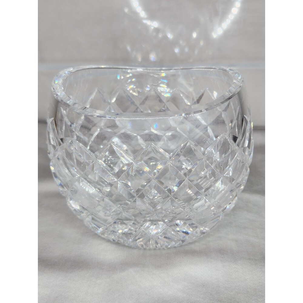 Waterford Crystal Oval Round Flower Vase 4.5" Comeragh Signed Ireland - Picture 10 of 12